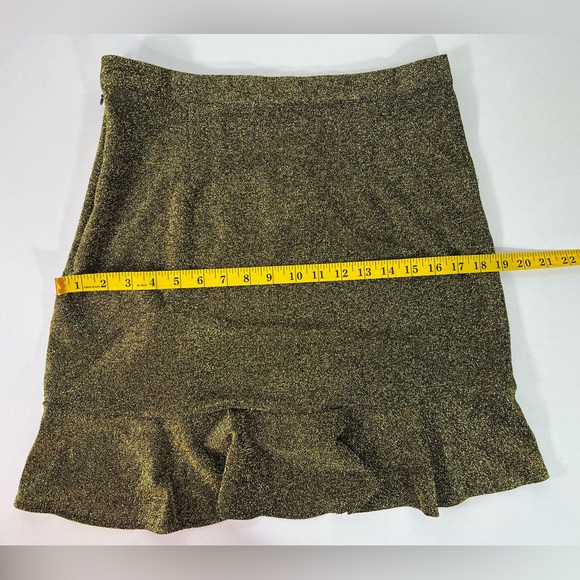 Michael Michael Kors NWT Asymmetrical Hemline Mini Skirt in Black & Gold Size:M - Picture 15 of 15